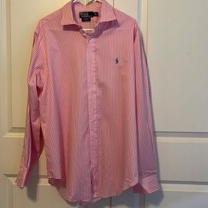 Polo by Ralph Lauren pink striped button down. Like new condition. Size XL